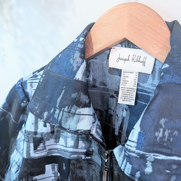 Joseph Ribkoff Navy and Charcoal Zip Jacket - Picture 3 of 11